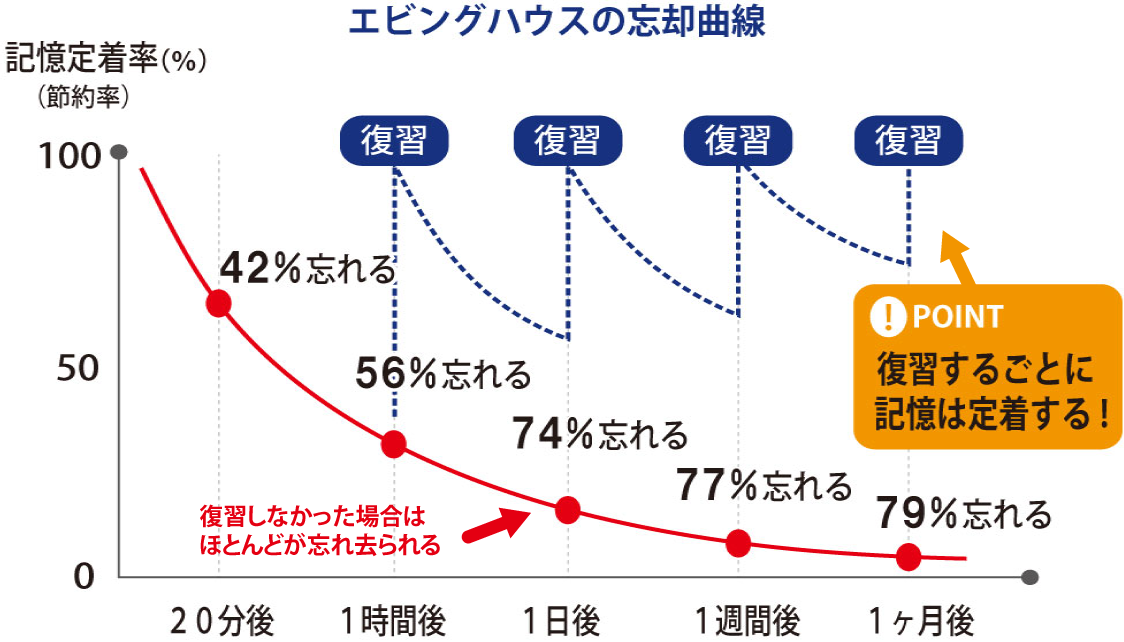 エビングハウスの忘却曲線